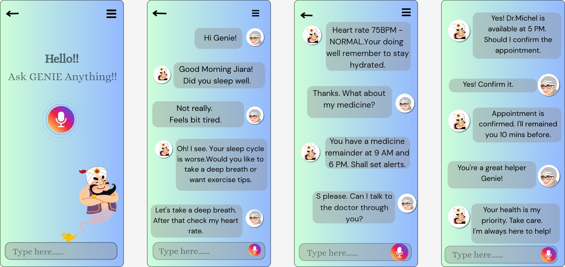 Elderly Care AI Powered App Ui Design
